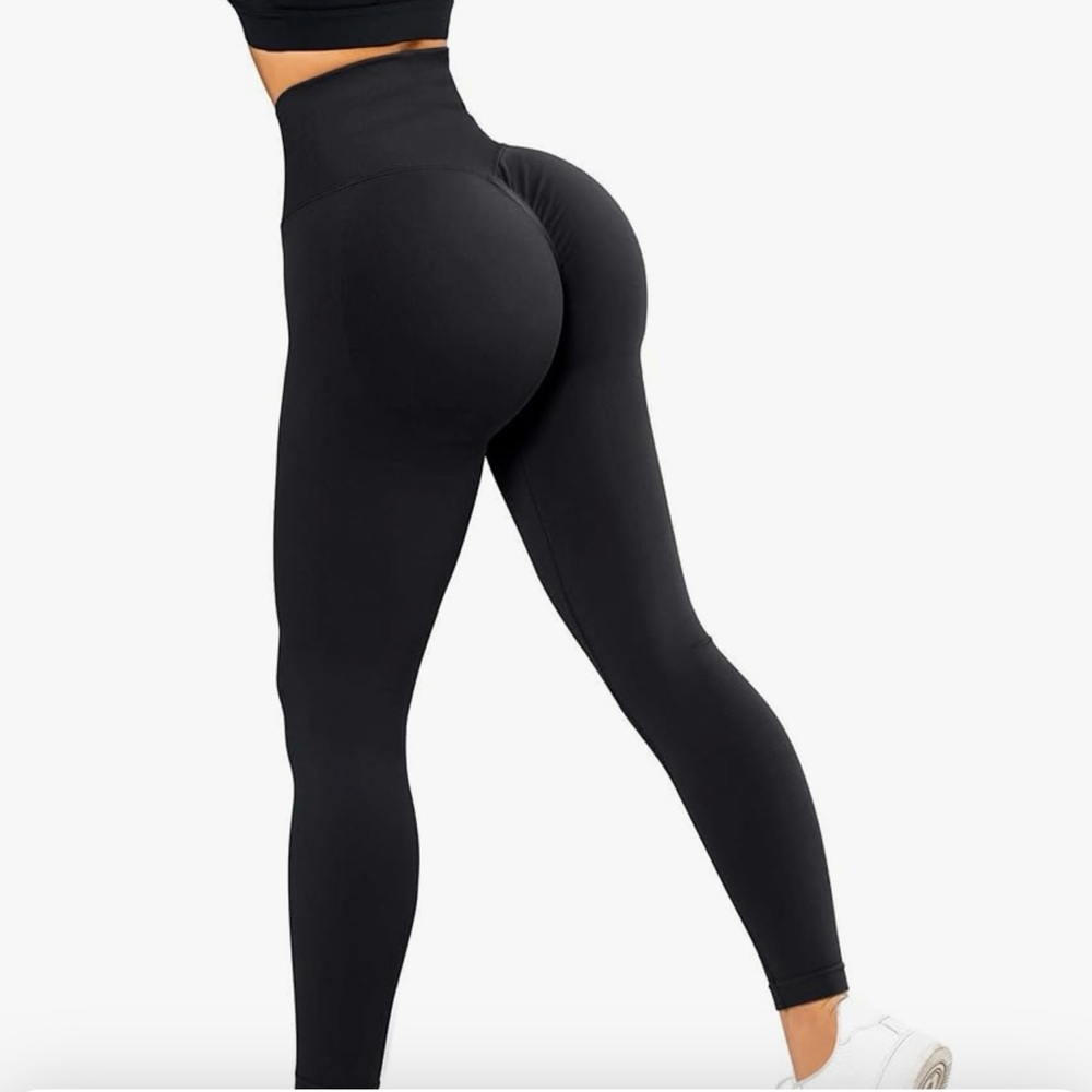 NWOT High Waist Tummy Control Leggings Ruched Butt Lift Workout Tights Size XL